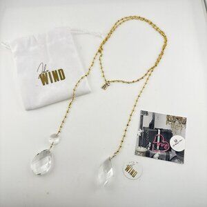 John Wind Necklace Lariat Waldorf Astoria Maximal Art Chandelier Crystal NYC COA